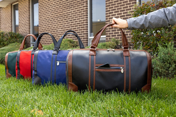 KINZIE | Leather Two-Tone Carry-All Tablet Duffel