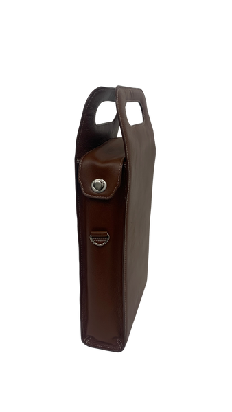 Leather Wine Carrier: Travel Case | Unique Design | Protective Insert for Bottles | Handmade