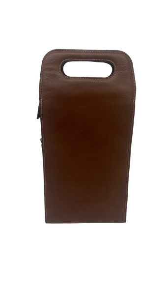 Leather Wine Carrier: Travel Case | Unique Design | Protective Insert for Bottles | Handmade