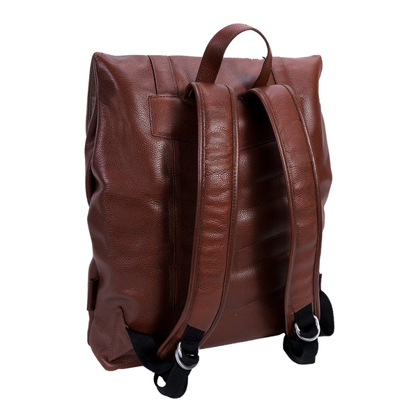 S88474 | Brown Leather Laptop Backpack