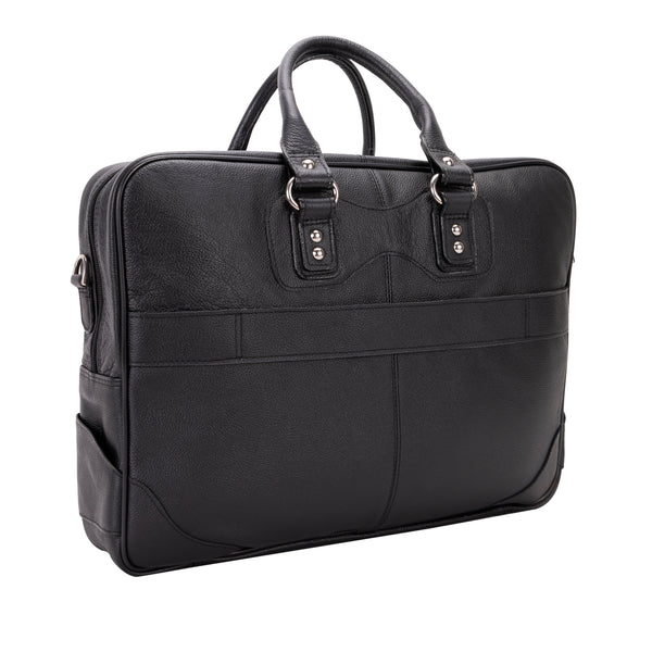 18225 (Black) 15" Leather Laptop Briefcase