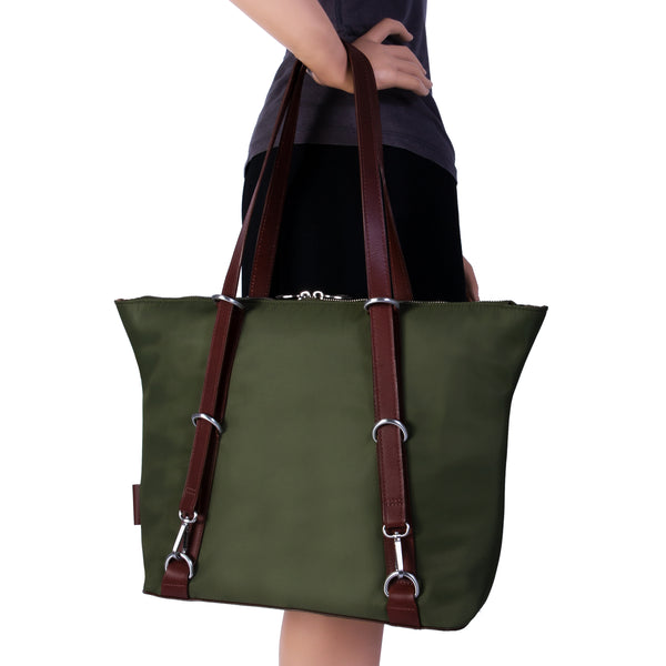 Elegant Green Women's Travel Backpack Tote