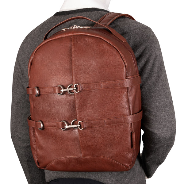 Versatile 15” Leather Laptop Backpack