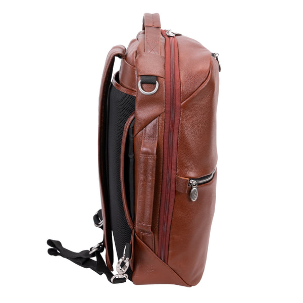 McKlein USA East Side Brown Leather Backpack - Side View