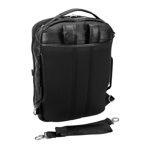 Versatile BlackLeather Laptop Backpack - East Side 