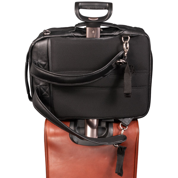 Elegant Black Leather Travel Backpack for Men