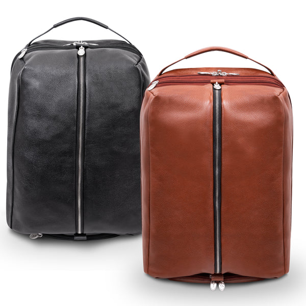 Premium 17" Leather Laptop Backpack