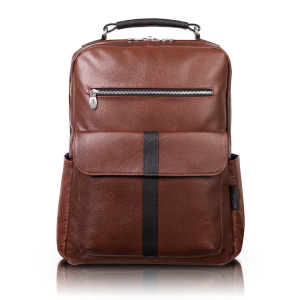 Logan: Brown Leather Two-Tone Laptop Bag