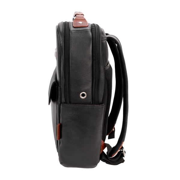 LOGAN | 17” Leather Two-Tone Laptop Backpack