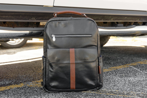 LOGAN | 17” Leather Two-Tone Laptop Backpack