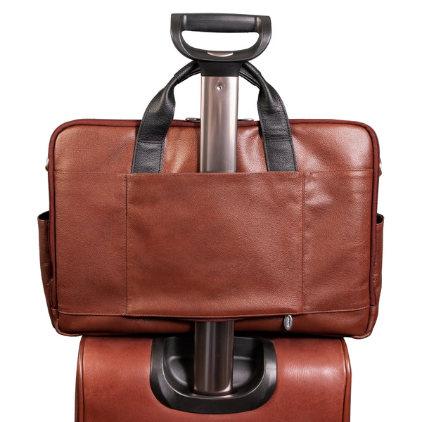SOUTHPORT | 17” Leather Two-Tone Laptop Briefcase