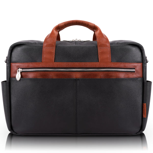 SOUTHPORT | 17” Leather Two-Tone Laptop Briefcase