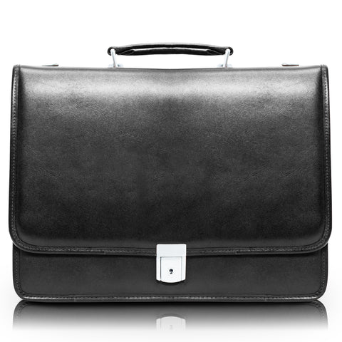 RIVER NORTH | 15” Leather Triple-Compartment Laptop Briefcase