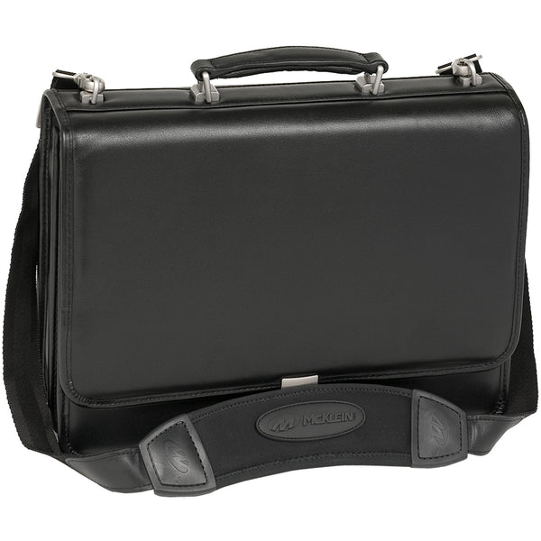 RIVER NORTH | 15” Leather Triple-Compartment Laptop Briefcase