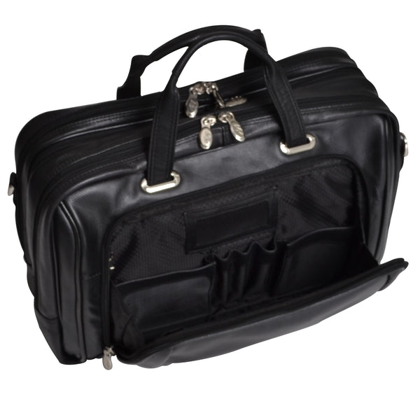 WEST LOOP | 17” Leather Expandable Laptop Briefcase