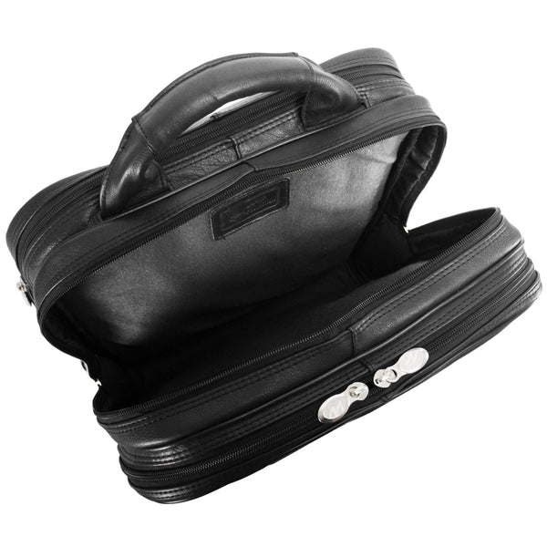 Wicker Park 4719 - Premium Leather Detachable-Wheeled Work Bag