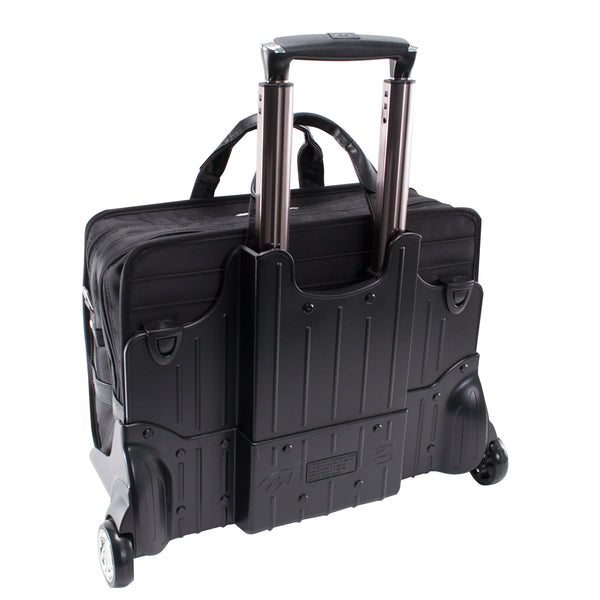 McKlein Clinton - Leather Detachable-Wheeled Laptop Bag