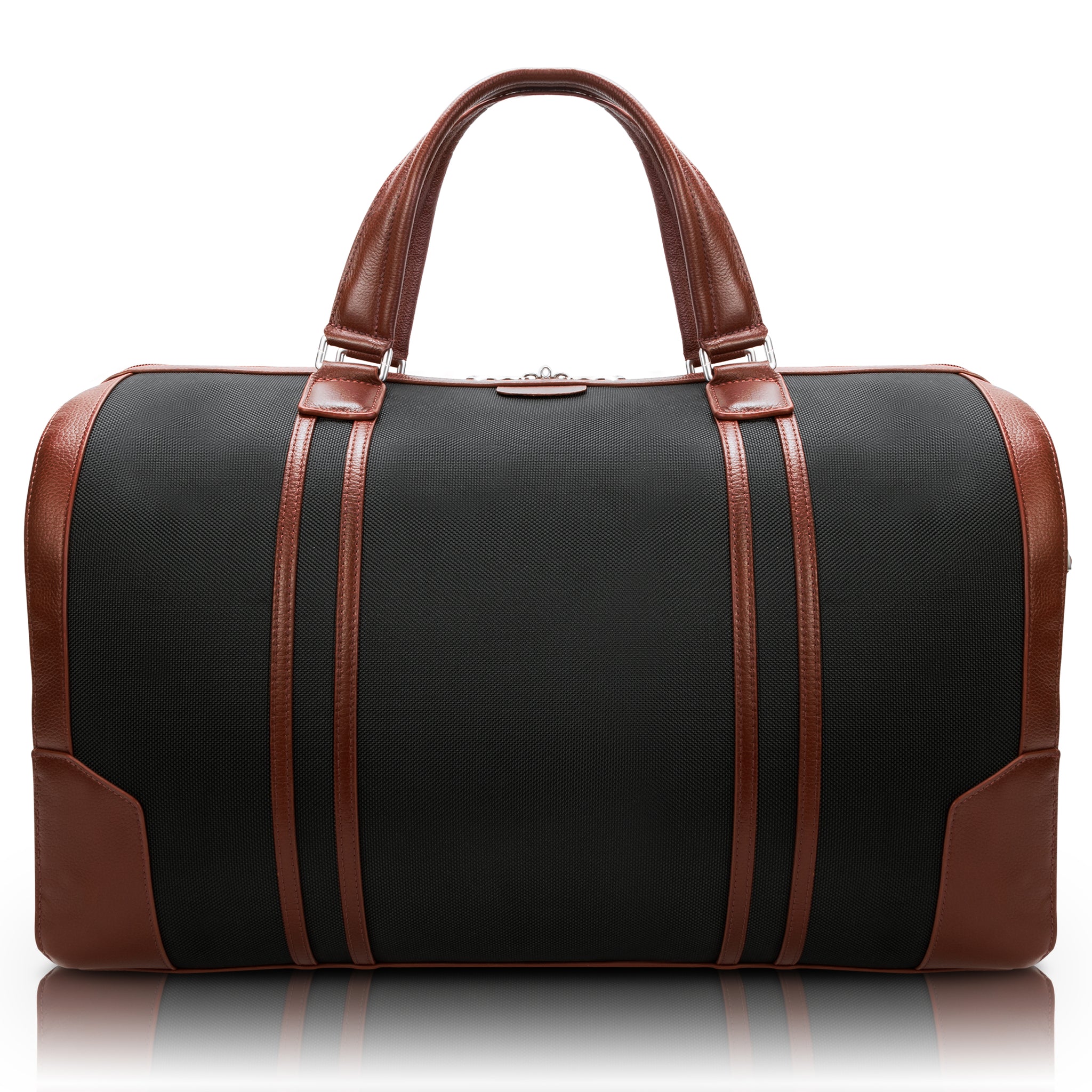Black Two-Tone Nylon Tablet Duffel Front View
