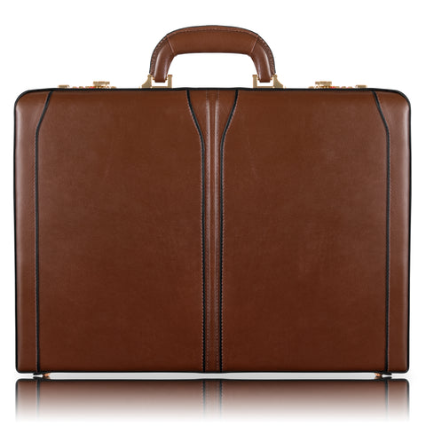 Lawson Brown Leather Briefcase - Front View