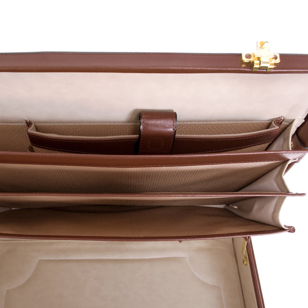 Elegant Leather Briefcase Interior view McKlein USA