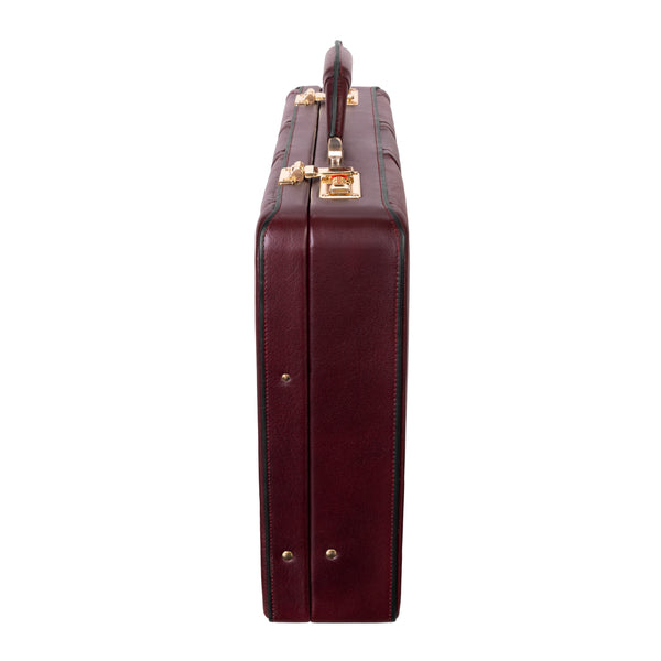 McKlein USA Lawson Burgundy Leather Briefcase - Side View