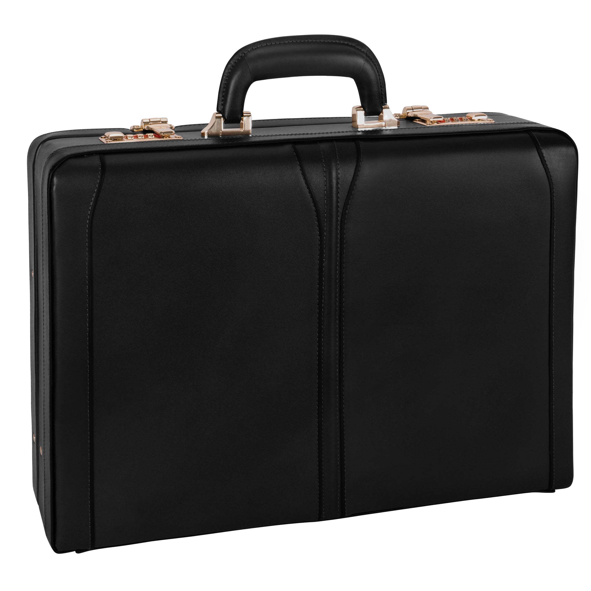 Black leather attache case sale