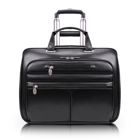 WRIGHTWOOD | 17” Leather Wheeled Laptop Briefcase