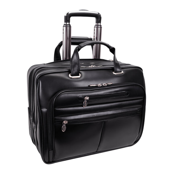 WRIGHTWOOD | 17” Leather Wheeled Laptop Briefcase