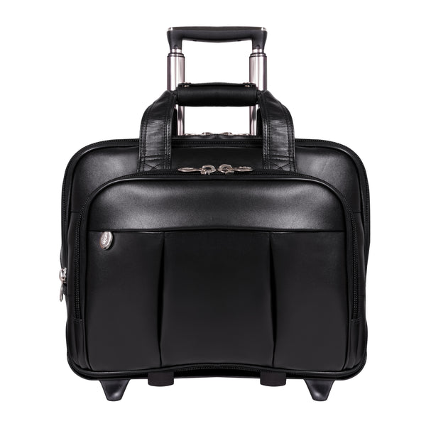 Elegant 17” Leather Detachable-Wheeled Laptop Case - Damen