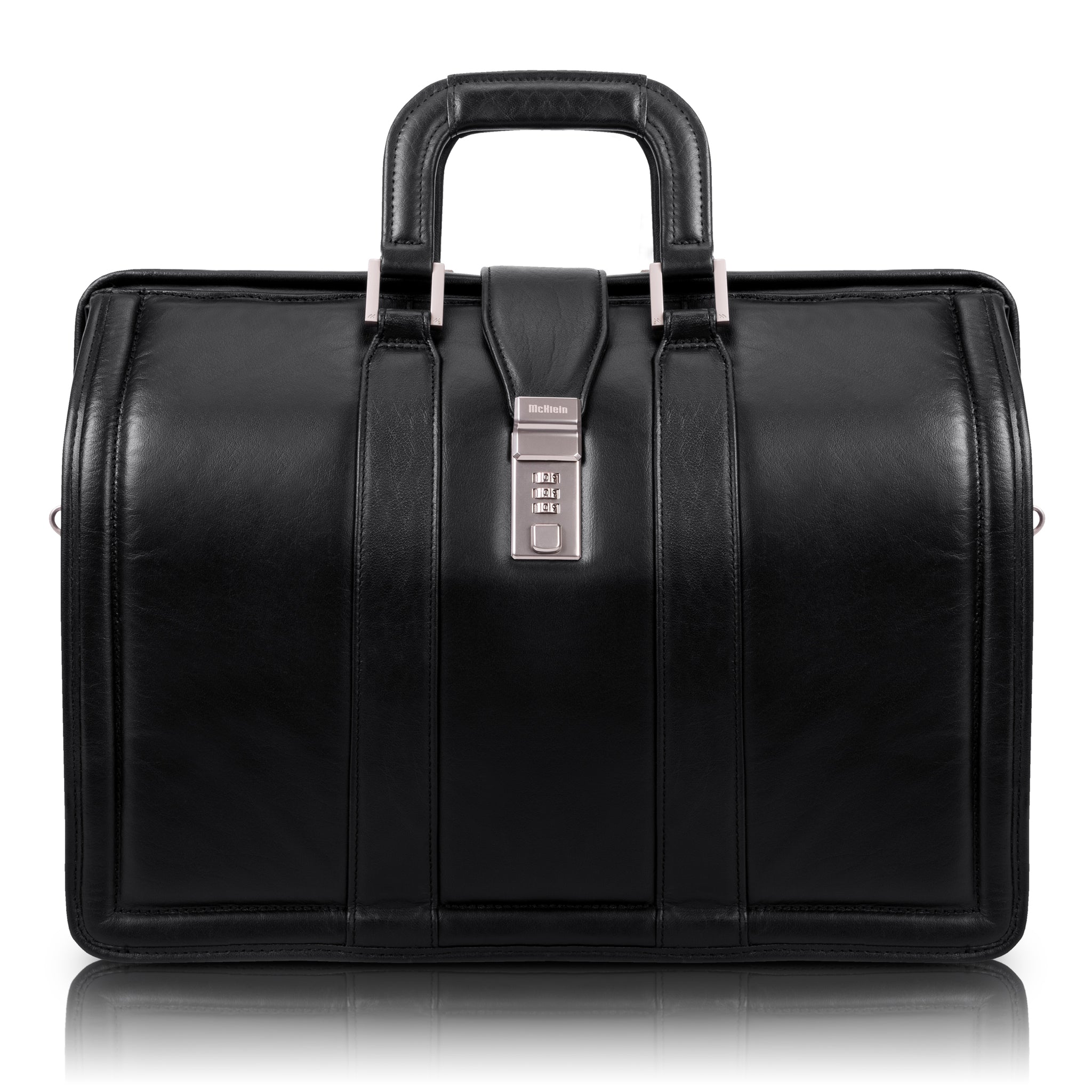 MORGAN | 17" Leather Litigator Laptop Briefcase
