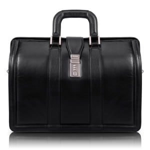 MORGAN | 17" Leather Litigator Laptop Briefcase