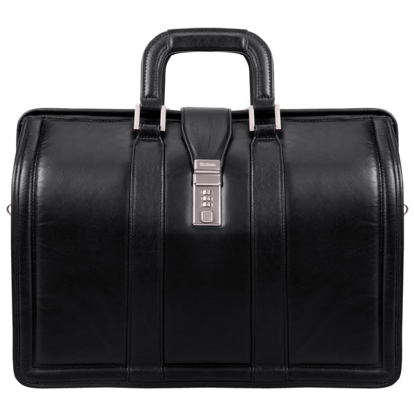 MORGAN | 17" Leather Litigator Laptop Briefcase