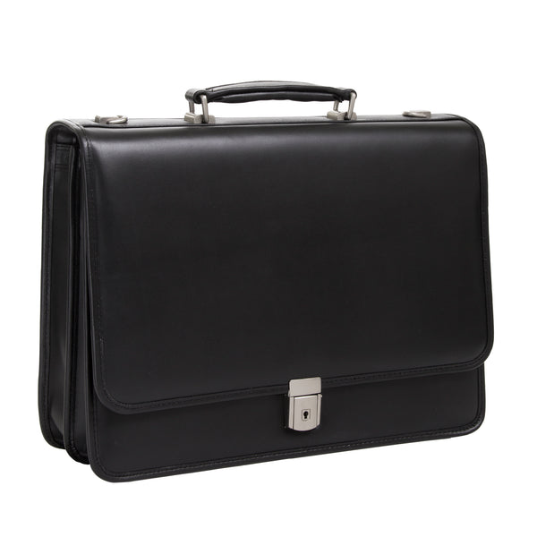 LEXINGTON | 15" Leather Flap Over Laptop Briefcase