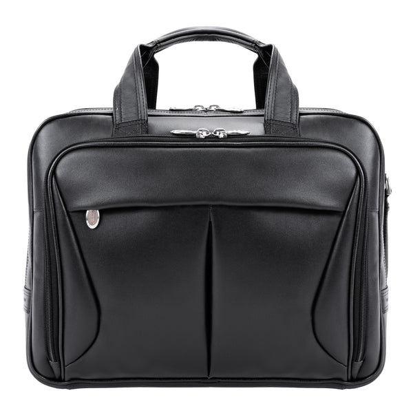 PEARSON | 17” Leather Expandable Laptop Briefcase