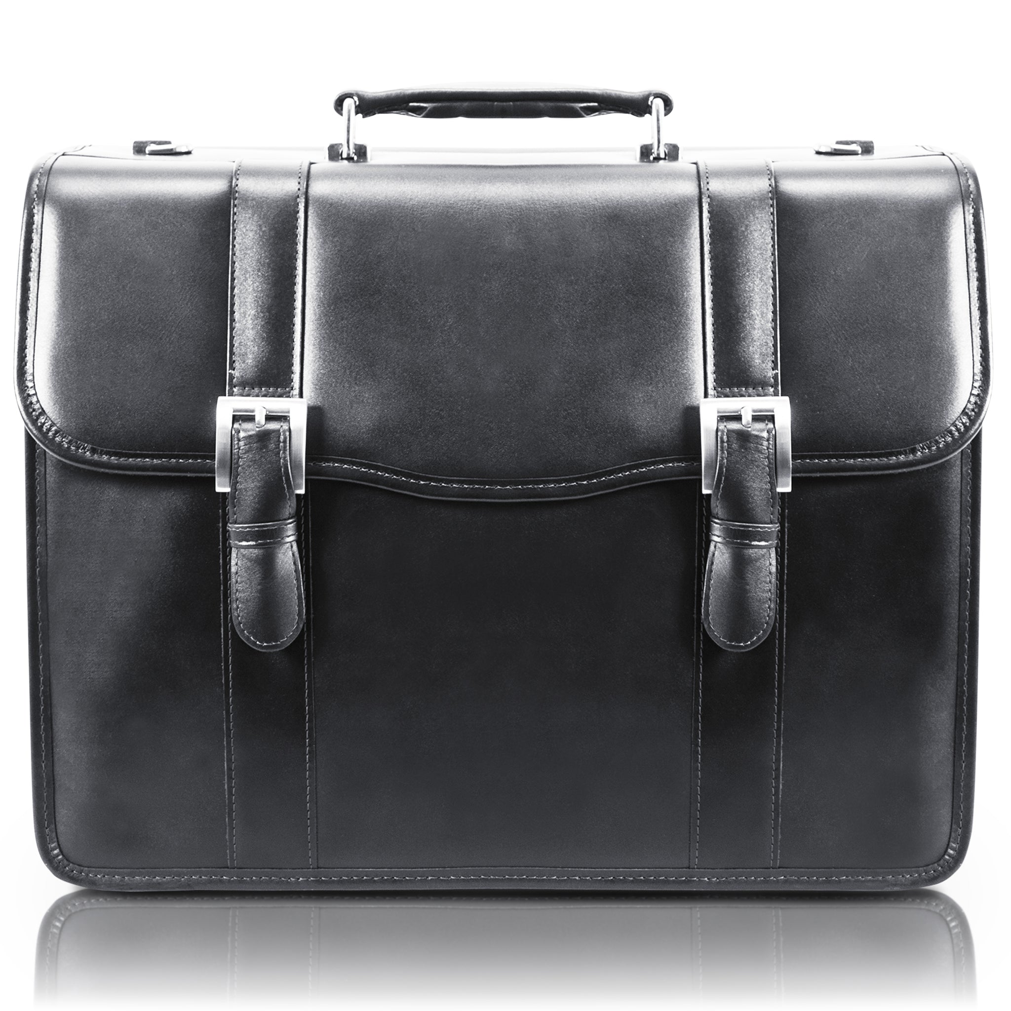 FLOURNOY | 15” Leather Double-Compartment Laptop Briefcase