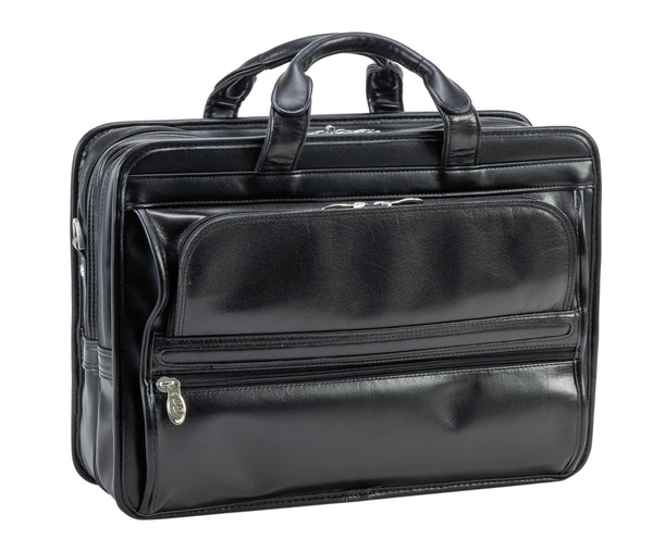 ELSTON | 15” Leather Dual-Compartment Laptop Briefcase