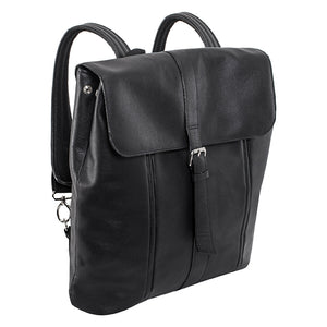 bello leather backpack 87965 (Black) Leather Laptop Backpack