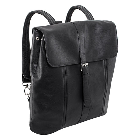 87965 (Black) Leather Laptop Backpack