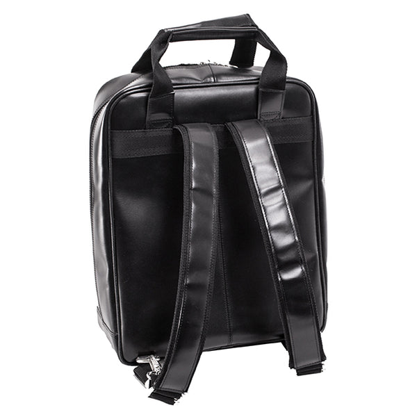 88035 (Black) Leather Backpack Briefcase