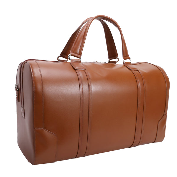 Premium Brown Leather 20” Tablet Duffel Bag