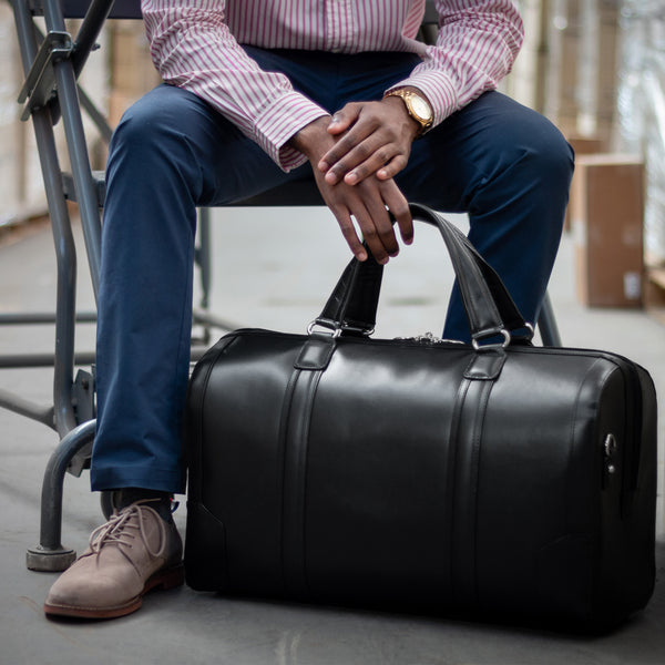KINZIE |  20” Leather Carry-All Tablet Duffel