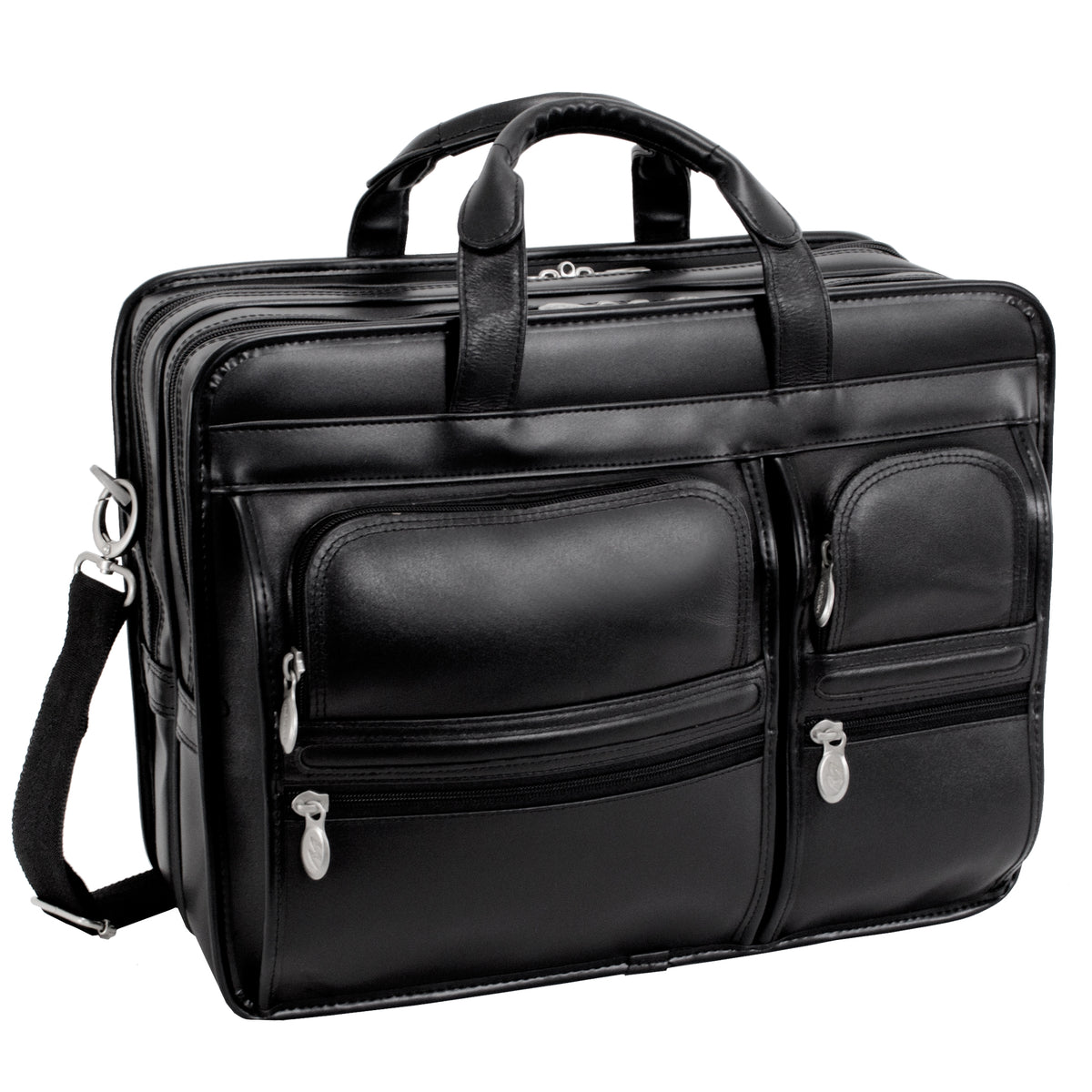 CLINTON | 17” Leather Detachable-Wheeled Laptop Case – McKleinUSA