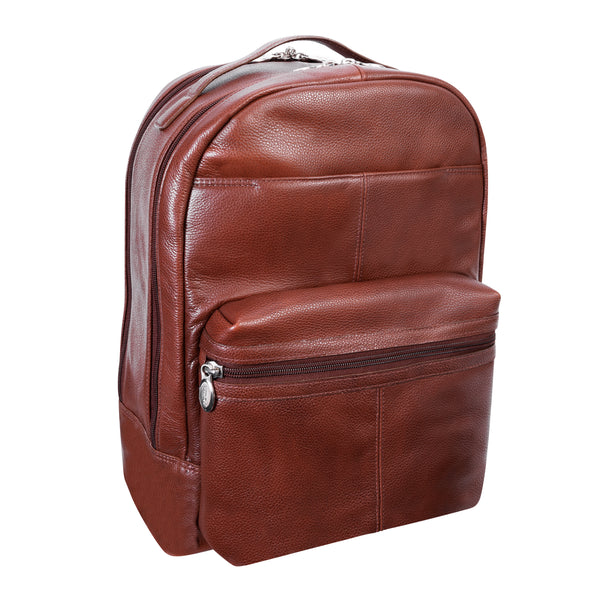 Elegant 15” Leather Dual-Compartment Laptop Bag
