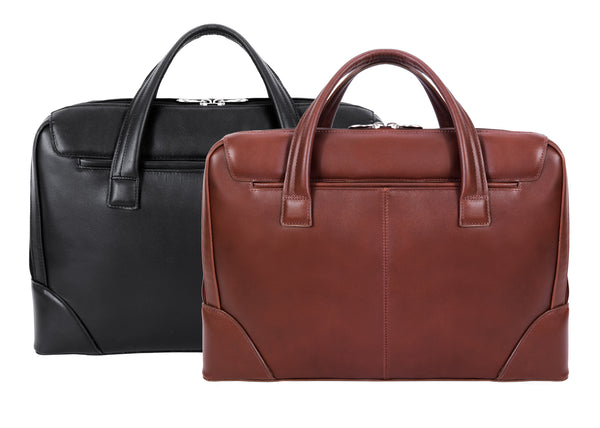 HARPSWELL | 17” Leather Dual-Compartment Laptop Briefcase