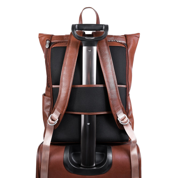 KENNEDY | 17” Leather Dual-Access Laptop Backpack