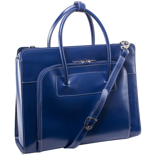 Chic Blue Leather Tote - 15” McKlein
