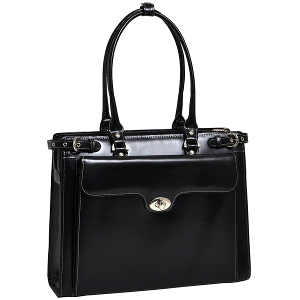 Modern Mobility with 15” Black Leather Laptop Briefcase