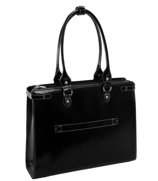 Premium Black Leather Laptop Briefcase - 15” Stylish Choice