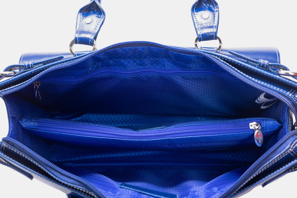 McKlein 15” Blue Leather Laptop Briefcase - Stylish and Sleek