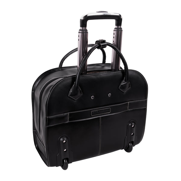 GRANVILLE | 15” Leather Wheeled Laptop Briefcase